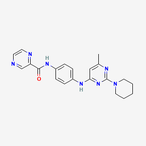N-(4-((6-methyl-2-(piperidin-1-yl)pyrimidin-4-yl)amino)phenyl)pyrazine-2-carboxamide