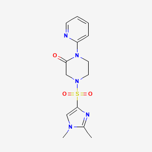 4-(1,2-Dimethylimidazol-4-yl)sulfonyl-1-pyridin-2-ylpiperazin-2-one