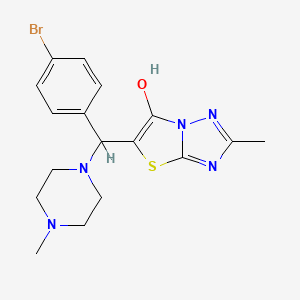 molecular formula C17H20BrN5OS B2634818 5-((4-Bromophenyl)(4-methylpiperazin-1-yl)methyl)-2-methylthiazolo[3,2-b][1,2,4]triazol-6-ol CAS No. 851809-68-2