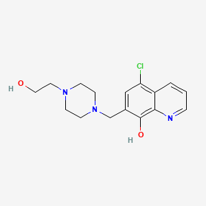molecular formula C16H20ClN3O2 B2634825 5-Chloro-7-((4-(2-hydroxyethyl)piperazin-1-yl)methyl)quinolin-8-ol CAS No. 305372-66-1