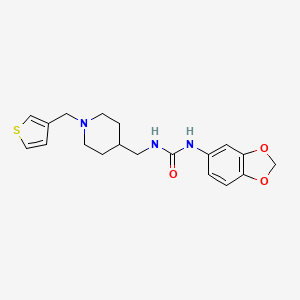 molecular formula C19H23N3O3S B2634829 1-(Benzo[d][1,3]dioxol-5-yl)-3-((1-(thiophen-3-ylmethyl)piperidin-4-yl)methyl)urea CAS No. 1235282-00-4
