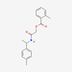molecular formula C19H21NO3 B2634831 2-{[1-(4-甲基苯基)乙基]氨基}-2-氧代乙基 2-甲基苯甲酸酯 CAS No. 1241974-59-3