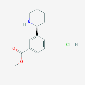 molecular formula C14H20ClNO2 B2634834 Ethyl (S)-3-(piperidin-2-yl)benzoate hydrochloride CAS No. 2244064-25-1