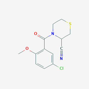 molecular formula C13H13ClN2O2S B2634842 4-(5-Chloro-2-methoxybenzoyl)thiomorpholine-3-carbonitrile CAS No. 2094598-80-6