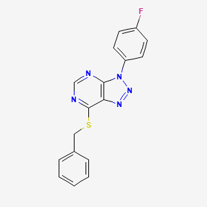 molecular formula C17H12FN5S B2634844 7-(benzylthio)-3-(4-fluorophenyl)-3H-[1,2,3]triazolo[4,5-d]pyrimidine CAS No. 863460-38-2