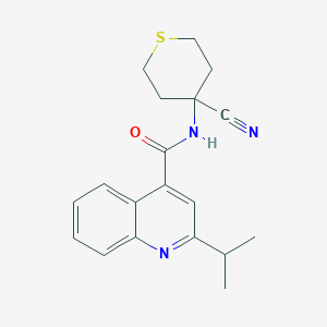 molecular formula C19H21N3OS B2634849 N-(4-Cyanothian-4-yl)-2-propan-2-ylquinoline-4-carboxamide CAS No. 1825653-47-1