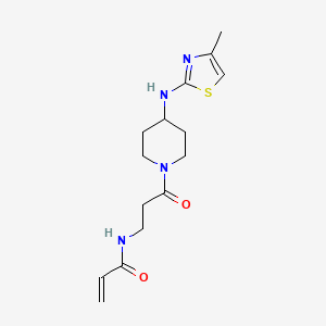 molecular formula C15H22N4O2S B2634856 N-[3-[4-[(4-Methyl-1,3-thiazol-2-yl)amino]piperidin-1-yl]-3-oxopropyl]prop-2-enamide CAS No. 2361821-70-5