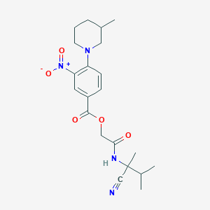 [2-[(2-Cyano-3-methylbutan-2-yl)amino]-2-oxoethyl] 4-(3-methylpiperidin-1-yl)-3-nitrobenzoate