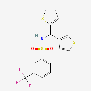 N-(thiophen-2-yl(thiophen-3-yl)methyl)-3-(trifluoromethyl)benzenesulfonamide