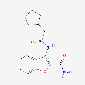 molecular formula C16H18N2O3 B2634866 3-(2-Cyclopentylacetamido)benzofuran-2-carboxamide CAS No. 898372-65-1