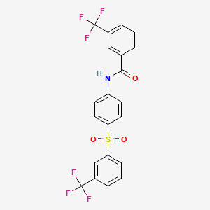 molecular formula C21H13F6NO3S B2634868 3-(trifluoromethyl)-N-[4-[3-(trifluoromethyl)phenyl]sulfonylphenyl]benzamide CAS No. 339104-90-4
