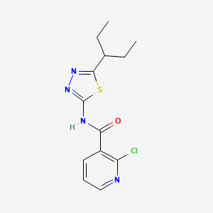 molecular formula C13H15ClN4OS B2634870 2-chloro-N-[5-(pentan-3-yl)-1,3,4-thiadiazol-2-yl]pyridine-3-carboxamide CAS No. 1388191-13-6