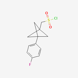 molecular formula C12H12ClFO2S B2634881 [3-(4-Fluorophenyl)-1-bicyclo[1.1.1]pentanyl]methanesulfonyl chloride CAS No. 2287342-89-4