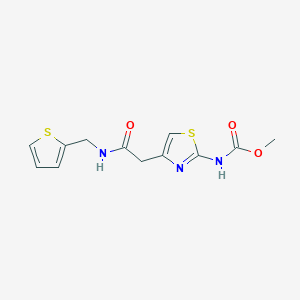 molecular formula C12H13N3O3S2 B2634882 Methyl (4-(2-oxo-2-((thiophen-2-ylmethyl)amino)ethyl)thiazol-2-yl)carbamate CAS No. 946313-41-3