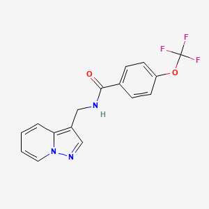 molecular formula C16H12F3N3O2 B2634886 N-(吡唑并[1,5-a]吡啶-3-基甲基)-4-(三氟甲氧基)苯甲酰胺 CAS No. 1396791-52-8