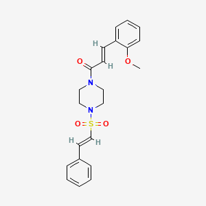 (E)-3-(2-methoxyphenyl)-1-[4-[(E)-2-phenylethenyl]sulfonylpiperazin-1-yl]prop-2-en-1-one