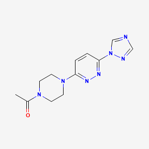 molecular formula C12H15N7O B2634898 1-(4-(6-(1H-1,2,4-triazol-1-yl)pyridazin-3-yl)piperazin-1-yl)ethanone CAS No. 2034279-06-4