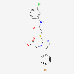 methyl 2-(5-(4-bromophenyl)-2-((2-((3-chlorophenyl)amino)-2-oxoethyl)thio)-1H-imidazol-1-yl)acetate
