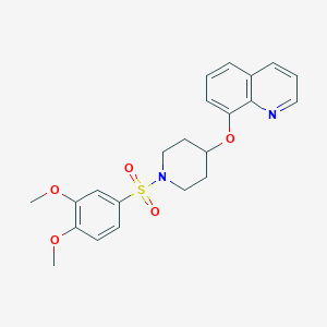 molecular formula C22H24N2O5S B2634938 8-((1-((3,4-Dimethoxyphenyl)sulfonyl)piperidin-4-yl)oxy)quinoline CAS No. 2034363-49-8