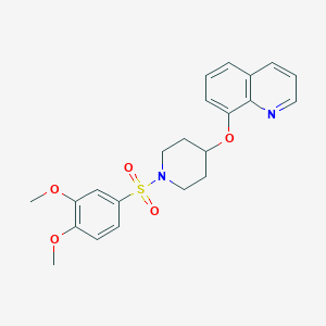 molecular formula C22H24N2O5S B2634938 8-{[1-(3,4-dimethoxybenzenesulfonyl)piperidin-4-yl]oxy}quinoline CAS No. 2034363-49-8