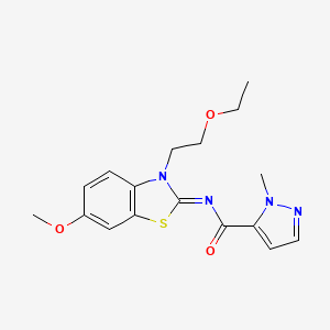 (E)-N-(3-(2-ethoxyethyl)-6-methoxybenzo[d]thiazol-2(3H)-ylidene)-1-methyl-1H-pyrazole-5-carboxamide