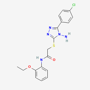 2-{[4-amino-5-(4-chlorophenyl)-4H-1,2,4-triazol-3-yl]sulfanyl}-N-(2-ethoxyphenyl)acetamide