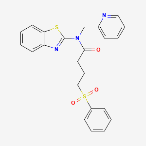 molecular formula C23H21N3O3S2 B2634967 N-(苯并[d]噻唑-2-基)-4-(苯磺酰基)-N-(吡啶-2-基甲基)丁酰胺 CAS No. 941986-94-3