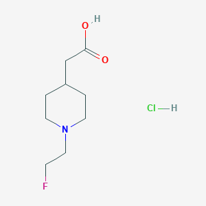 molecular formula C9H17ClFNO2 B2634971 2-(1-(2-Fluoroethyl)piperidin-4-yl)acetic acid hydrochloride CAS No. 2174000-30-5