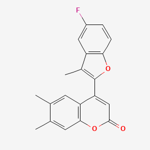 4-(5-Fluoro-3-methyl-1-benzofuran-2-yl)-6,7-dimethylchromen-2-one