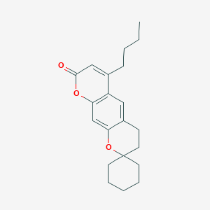 molecular formula C21H26O3 B2634975 6'-butyl-3',4'-dihydro-8'H-spiro[cyclohexane-1,2'-pyrano[3,2-g]chromen]-8'-one CAS No. 898920-55-3
