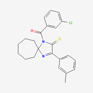 molecular formula C23H23ClN2OS B2634993 1-(3-氯苯甲酰)-3-(3-甲基苯基)-1,4-二氮杂螺[4.6]十一-3-烯-2-硫酮 CAS No. 1223974-41-1