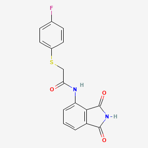N-(1,3-dioxoisoindol-4-yl)-2-(4-fluorophenyl)sulfanylacetamide