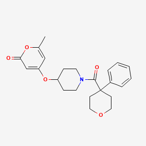 6-methyl-4-((1-(4-phenyltetrahydro-2H-pyran-4-carbonyl)piperidin-4-yl)oxy)-2H-pyran-2-one