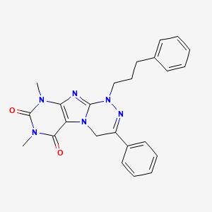 7,9-dimethyl-3-phenyl-1-(3-phenylpropyl)-7,9-dihydro-[1,2,4]triazino[3,4-f]purine-6,8(1H,4H)-dione