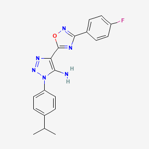 molecular formula C19H17FN6O B2635020 4-(3-(4-fluorophenyl)-1,2,4-oxadiazol-5-yl)-1-(4-isopropylphenyl)-1H-1,2,3-triazol-5-amine CAS No. 899950-06-2