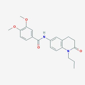 molecular formula C21H24N2O4 B2635021 3,4-dimethoxy-N-(2-oxo-1-propyl-1,2,3,4-tetrahydroquinolin-6-yl)benzamide CAS No. 941905-20-0
