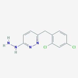 molecular formula C11H10Cl2N4 B2635023 3-(2,4-Dichlorobenzyl)-6-hydrazinopyridazine CAS No. 338976-38-8