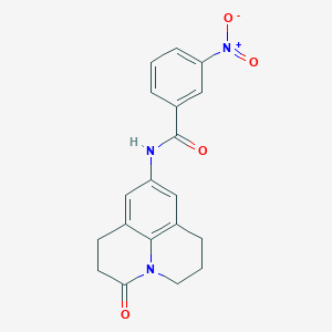 molecular formula C19H17N3O4 B2635025 3-硝基-N-(3-氧代-1,2,3,5,6,7-六氢吡啶并[3,2,1-ij]喹啉-9-基)苯甲酰胺 CAS No. 898455-25-9