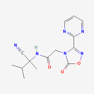 molecular formula C14H16N6O3 B2635030 N-(1-cyano-1,2-dimethylpropyl)-2-[5-oxo-3-(pyrimidin-2-yl)-4,5-dihydro-1,2,4-oxadiazol-4-yl]acetamide CAS No. 1252164-55-8