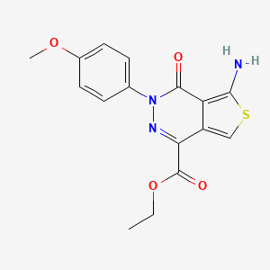 molecular formula C16H15N3O4S B2635039 5-氨基-3-(4-甲氧基苯基)-4-氧代-3,4-二氢噻吩并[3,4-d]嘧啶-1-羧酸乙酯 CAS No. 123542-48-3