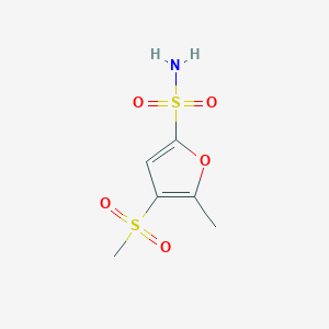 molecular formula C6H9NO5S2 B2635040 5-Methyl-4-(methylsulfonyl)furan-2-sulfonamide CAS No. 2225142-40-3