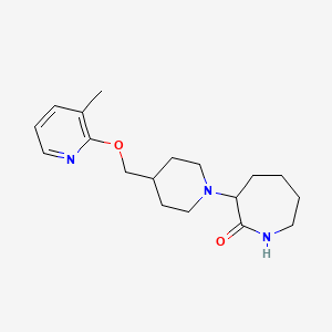 3-(4-{[(3-Methylpyridin-2-yl)oxy]methyl}piperidin-1-yl)azepan-2-one