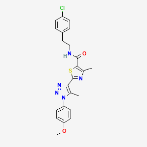 molecular formula C23H22ClN5O2S B2635061 N-(4-氯苯乙基)-2-(1-(4-甲氧苯基)-5-甲基-1H-1,2,3-三唑-4-基)-4-甲基噻唑-5-甲酰胺 CAS No. 1206994-39-9