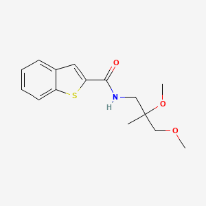 molecular formula C15H19NO3S B2635071 N-(2,3-dimethoxy-2-methylpropyl)benzo[b]thiophene-2-carboxamide CAS No. 2034540-48-0