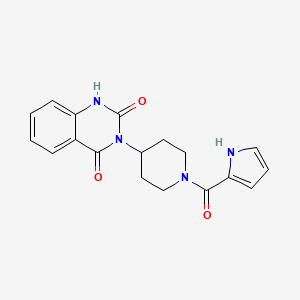 molecular formula C18H18N4O3 B2635088 3-(1-(1H-pyrrole-2-carbonyl)piperidin-4-yl)quinazoline-2,4(1H,3H)-dione CAS No. 2034370-75-5