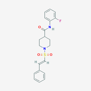 N-(2-fluorophenyl)-1-[(E)-2-phenylethenyl]sulfonylpiperidine-4-carboxamide