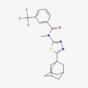 molecular formula C21H22F3N3OS B2635102 N-[5-(1-adamantyl)-1,3,4-thiadiazol-2-yl]-N-methyl-3-(trifluoromethyl)benzamide CAS No. 392321-19-6