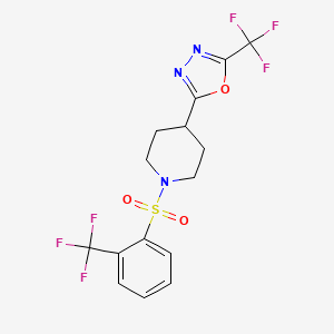 2-(Trifluoromethyl)-5-(1-((2-(trifluoromethyl)phenyl)sulfonyl)piperidin-4-yl)-1,3,4-oxadiazole