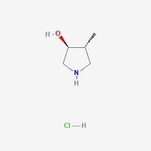 molecular formula C5H12ClNO B2635117 trans-4-Methylpyrrolidin-3-ol HCl CAS No. 1821737-27-2; 265108-42-7