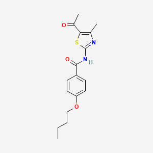 N-(5-acetyl-4-methylthiazol-2-yl)-4-butoxybenzamide